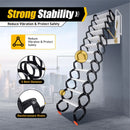 Wall Mounted Folding Ladder, 9.5Ft 12Steps Attic Loft Ladder Stair Attic Pull Down Stair For Cottage Basement Retractable Attic