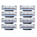 8-48pcs Stainless Steel Shaver Cutting Head 3 Layer Safety Razor for Gillette Mach 3 Replacement Refills Manual Razor Blades Gif