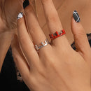 New Korean Colorful Bohemia Small Flower Rings Sets Handmade Beaded Finger Rings For Women Girls Summer Beach Jewelry Gifts