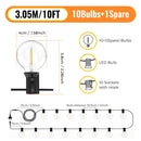 G40 LED Globe String Lights Outdoor, 3-day Delivery, IP65 Plastic Bulbs, Balcony Garland Fairy Lamps for Wedding Christmas Party