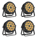 Yiflamefly 4件装18颗LED帕灯200W LED舞台灯4合1 RGBW舞台照明射灯带DMX512适用于派对婚礼DJ