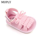 2023 New Arrival Baby Sandals Summer PU Leather Tassel With Bow Baby Girl Sandals Rubber Bottom High Quality Toddler Moccasins