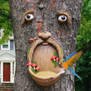1Set Tree Faces Decor Outdoor, Old Man Tree Hugger Sculpture, Outdoor Tree Hugger Sculpture for Wild Life Bird Feeding & Garden