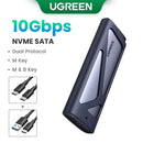 UGREEN M.2 NVMe/SATA SSD Enclosure 20Gbps USB-C 3.2 Gen2 External Enclosure Supports M and B&M Keys 2280 SSD Aluminum Shell