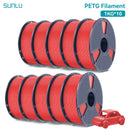SUNLU 10公斤 PETG/ABS 耗材 10卷 3D打印线材 1公斤/卷 1.75毫米 100% 线材整齐排列 适用于欧美地区3D打印