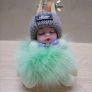 Sleeping Baby Keychain Cute Soft Fluffy Plush Doll Key Ring Women Girl Bags Pendant Backpack Accessories Gifts
