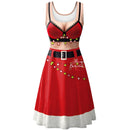 New Women's Skull Pumpkin Print Retro Vintage Sexy Tank Dress Halloween Christmas Party Prom Dress Elegant Cosplay Costumes