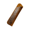 Genuine Leather Pencil Bag with Flower Embossed Leather Boy's and Girl's School Students Pen Holder Simple Retro Pencil Bag
