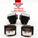 KCD4不锈钢防水船型开关 ON-OFF 4/6脚带灯电源开关 16A 250V/20A 125VAC