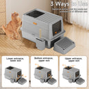 Top Front Entry Kitty Sandbox Cat Litter Box Semi-enclosed Splashproof Cat Tray Cat Toilet Basin Supplies Pet Toilet Cat Bedpan