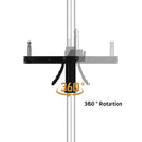 SH 63-190厘米枪柄灯架，带1/4和3/8螺丝，带轮折叠三脚架，适用于影室闪光灯、LED灯、柔光箱、COB灯。
