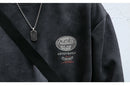 2025 Spring Mens Loose Fit Round Neck Hoodie Big Size Oversized Streetwear Hip Hop Retro American Casual Pullover Trendy Print