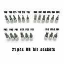46件套棘轮扳手套装 1/4英寸公制驱动棘轮十字星形批头内六角螺丝刀 专业金属加工工具