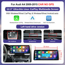8.8"12.3" Car Multimedia Linux Touch Screen For Audi A4 2009-2015 Wireless CarPlay Android Auto Airplay Car Multimedia