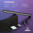 U'King 2件套60W RGB 24LED遥控条形洗墙灯DMX舞台灯条适用于婚礼教堂音乐舞蹈DJ派对