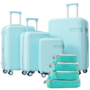4 Piece Luggage Set with Compression Packing Cubes for Suitcase Expanable Spinner Wheels Lightweight Suitcase with TSA Lock