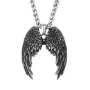 Stainless Steel Classic Angel Wings Necklace Men's Fashion Animal Boutique Handmade Hip Hop Pendant Jewelry Gift DropShipping
