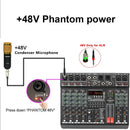 LOMEHO 7 Band EQ Audio Sound Mixer Table 6/8 Channel Mixing DJ Console with USB 2 AUX Output Individual 48V 99 Effect  AM-GT6/8