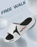 Fashion&Sport Men's Slippers PVC Soft Sole Non-slip Slides Casual Outdoor Beach Flip Flops Home Bathroom Couples Slippers New Sa