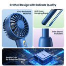 TOPK 2-Pack Handheld Mini Fan Portable USB Rechargeable Small Hand Held Fan & Base Personal Desk Fan Super Compact Cooling Fan