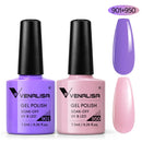 2pcs*7.5ml VENALISA Nail Gel Polish Glitter Gel Lacquer Base Nowipe Top Nail Art Salon Soak off Organic UV LED Nail Gel Varnish