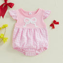 My First Easter Baby Girl Outfits Cute Rabbit Bubble Romper Newborn Collared Smocked Bodysuit Summer Clothes