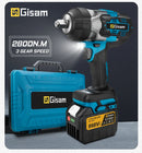 Gisam 2800N.M Torque Brushless Electric Impact Wrench 1/2 inch Screwdriver Cordless Wrench Power Tool For Makita 18V Battery Pin