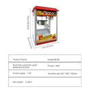 Commercial Popcorn Maker Stainless Steel Electric Popcorn Machine Automatic 1400W Non-Stick Coating Fast Heating Machine