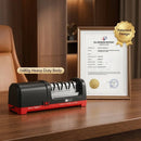 Taidea TG2102 Professional Electric Knife Sharpener 4-Stage Diamond Grinder Resin Polishing 18W 2800RPM EU Patent Heavy Duty 1480g Stable Tool Kitchen Chef Slicing Cleaver Knife Razor Sharp Edge 20 Degree Angle Guide Non-Scra
