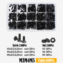 3045件黑色平头内六角沉头螺栓螺母垫圈套件 M2 M2.5 M3 M4 M5 M6 M8 10.9级合金钢 DIN 7991