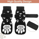 4Pcs/set Anti Slip Dog Socks with Straps Traction Control for Indoor on Hardwood Floor Wear Pet Paw Protector for Small Dogs Pet