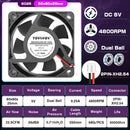 2个 直流 5V 12V 24V 60mm 60x60x25mm 散热风扇 6025 电脑冷却风扇 轴流风扇 滑动轴承 工业风扇