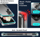 Kickstand Clear Phone Case for Samsung Galaxy S24 Ultra Plus S23 S22 Mil-Grade Shockproof Bumper Back Cover with Metal Stand