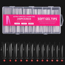 240pc/box False Nails Super Long Ballerina Nails Press On Nail Full Cover Matte Gel Tips Nail Art XXL American Capsule Fake Tips