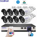 Gadinan H.265+ 8路5MP POE NVR套装 安全人脸侦测CCTV系统 音频AI 5MP IP摄像头 户外P2P视频监控套装