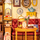 Robotime Rolife Leisure Time Tea Room DIY Miniature Dollhouse Kit Crafts Hobbies Amazing Gift for Women Children DG171