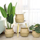 1Pc Nordic Style Seaweed Wicker Home Storage Perfect For Dirty Clothes Plants And Sundries Hanging Decor Basket