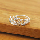 charm 925 Sterling silver Rings For women crystal Crown size 7 8 Fashion party Christmas Gifts engagement wedding Jewelry