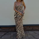 The Riviera | Polka-Dot Scarf-Sling Beach Maxi Dress