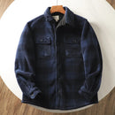 Autumn Winter Men's Fleece Linend Warm Shirt Jackets Thickened Long Sleeve Flannel Checked Shirts Vintage Casual Men Shirt Coats