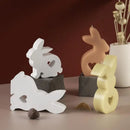 Cute Rabbit Candle Silicone Mold Gypsum Car Mounted Incense Expanding Gypsum Soap Mold Easter Bunny Aromatherapy Candle Mold