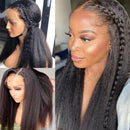 CEXXY 250% Kinky Edge Hairline 360 Full Lace Frontal Wigs Kinky Straight Human Hair with Baby Hair Pre Plucked HD Yaki Straight