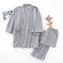 100% Pure Cotton V-Neck Kimono Loungewear Set