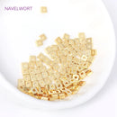 Wholesale 18K Gold Plated Brass Flat Square Spacer Beads Separators For Jewelry Making DIY Bracelets Necklace Beading Supplies