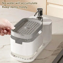Hand Dish Soap Dispenser Sponge Towel Holder Sink Drain Tray Liquid Soap Pump Container Bathroom Accessory Kitchen Organizer