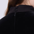AP 2025 New Arrival Women Autumn Velvet Patchwork Dress Elegant Lady Maxi Dress Fashion