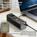 PD65W Super Fast Charging Power Bank Case Solder-Free 8-Cell 18650 Battery Box  Transparent Storage Case with USB +Type-C Ports