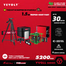 YEVOLT 激光水平仪 绿光 4平面 16线 自动安平 360° 3D 贴地水平与垂直瓷砖测量工具
