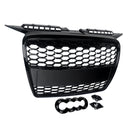 Bumper Grille Compatible For Audi A3 8P 8PA 2003-2008 RS Style Honeycomb Front Radiator Air Intake Mesh Grill Gloss Black
