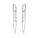 ANDYWEN 925 Sterling Silver Long Chain Hoops Line Crystal CZ Loops Circle Double Chain Round Piercing Women Luxury Jewelry